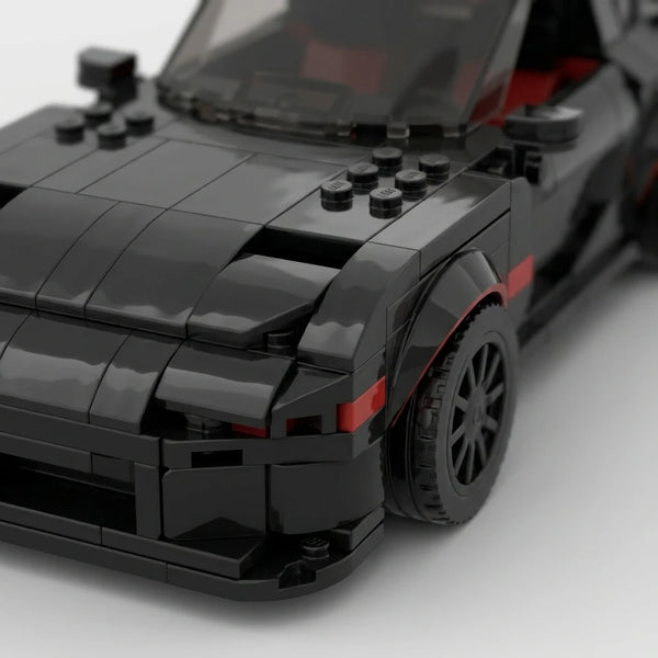 Mazda RX7 Black Edition Brick Model close up detail