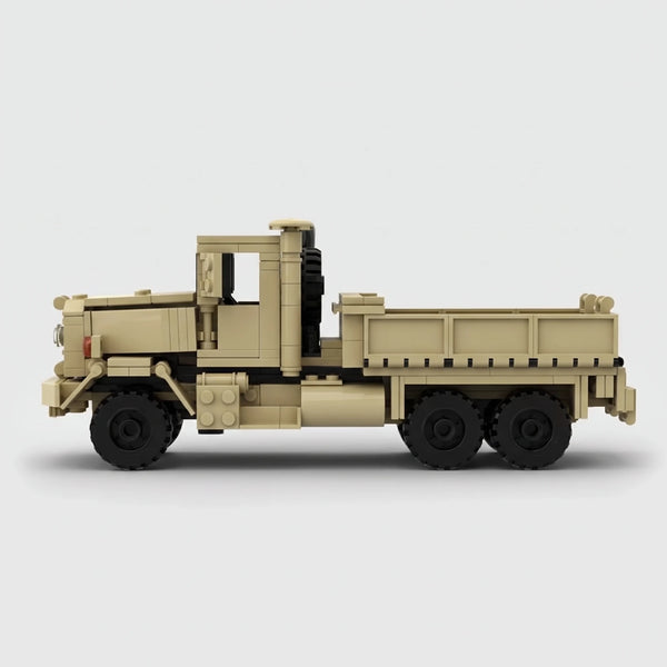 M923 5-Ton 6x6 Cargo Truck brick model side profile view