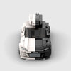 Black and white split livery Audi RS6 Avant brick model front view
