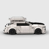 Black and white split livery Audi RS6 Avant brick model side profile view