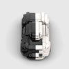 Black and white split livery Audi RS6 Avant brick model rear view