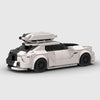 Black and white split livery Audi RS6 Avant brick model rear three quarter view