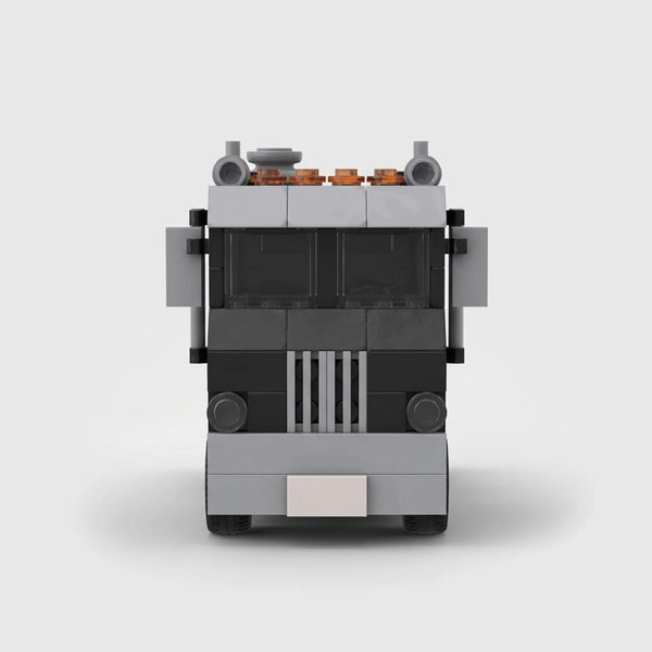 Black Cabover Truck Tractor brick model front view