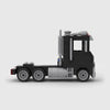 Black Cabover Truck Tractor brick model side profile view