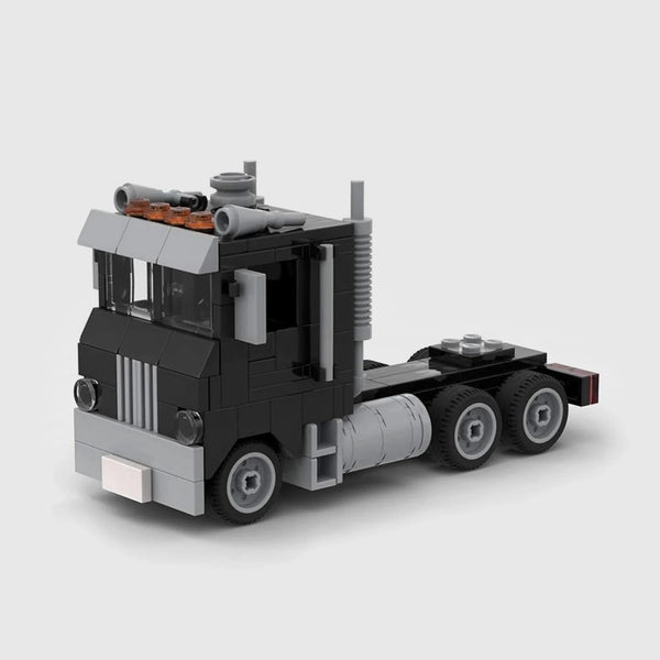 Black Cabover Truck Tractor brick model hero view