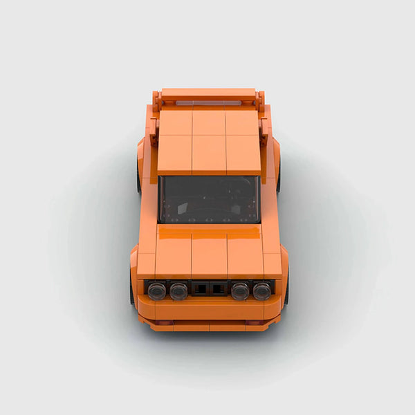 Orange BMW M3 E30 brick model front view