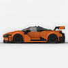 Orange McLaren 720S GT3X Racer brick model side profile view