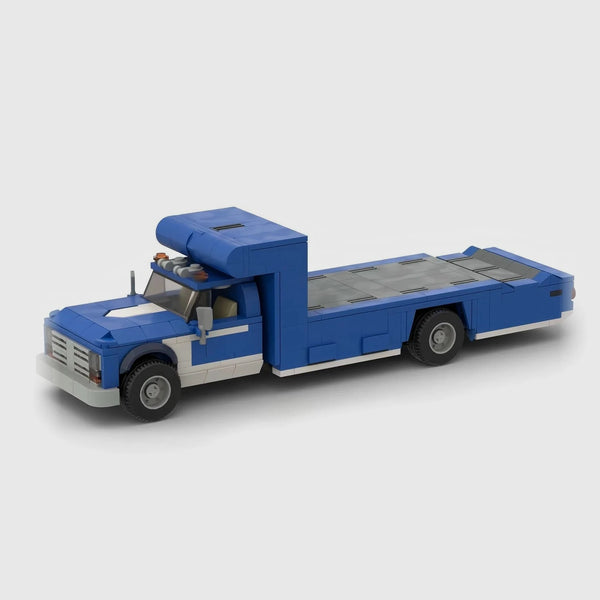 City Flatbed Truck brick model front 3q view