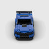 Blue with black accents Chevrolet Camaro ZL1 brick model front view
