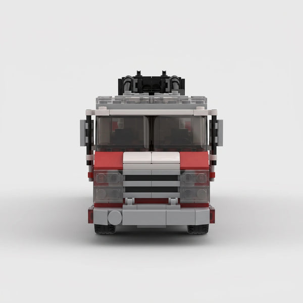 Arrow XT Tower Ladder Fire Truck brick model front view