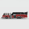 Arrow XT Tower Ladder Fire Truck brick model side profile view