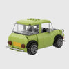 Light green with black hood Mini Classic brick model rear three quarter view