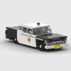 Black and white Classic Police Cruiser brick model rear three quarter view