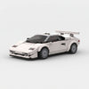 White Lamborghini Countach brick model front three quarter view