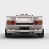 White Lamborghini Countach brick model straight rear view