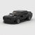 Dodge Challenger Black Edition Modell aus Klemmbausteinen in Schwarz, Dreiviertelansicht von vorne