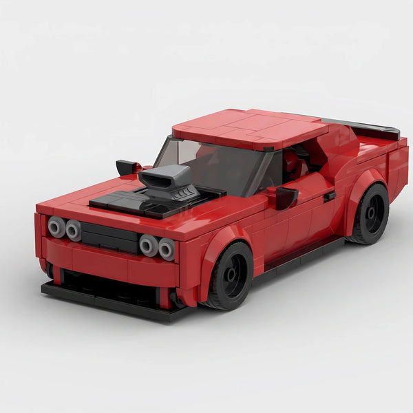 Red Dodge SRT Demon Red Edition brick model front three quarter view