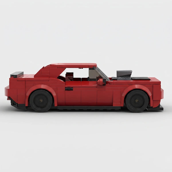 Red Dodge SRT Demon Red Edition brick model side profile view