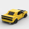 Yellow Dodge Challenger SRT Demon Yellow Edition brick model rear three quarter view