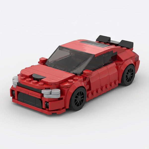 Red Dodge Charger Red Edition brick model front three quarter view