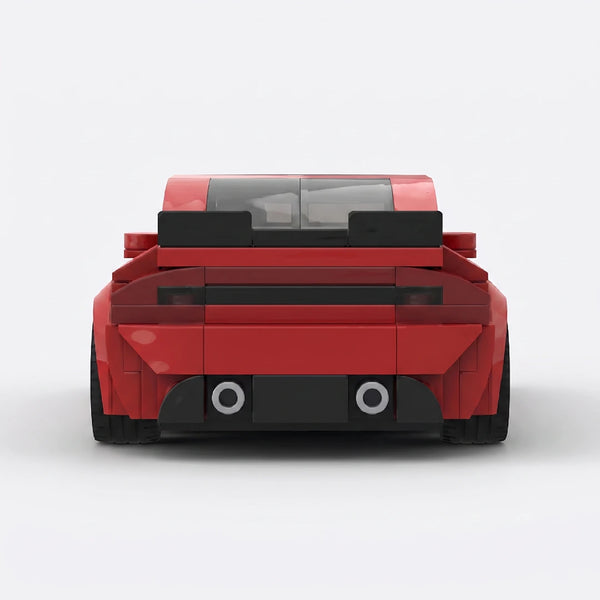 Red Dodge Charger Red Edition brick model straight rear view