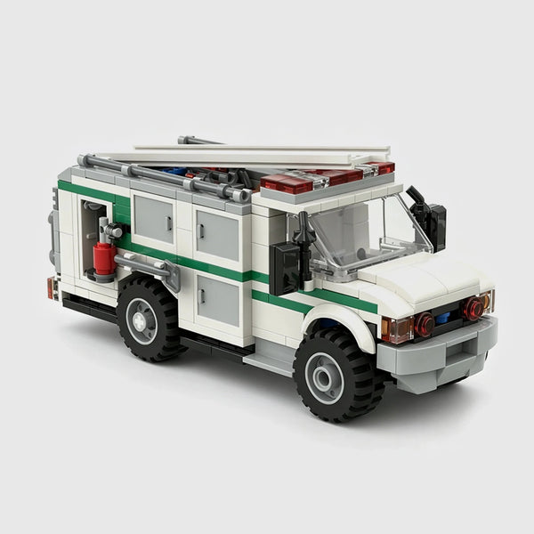 Emergency Rescue Truck brick model hero view