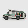White with green stripes brick model side profile view