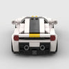 White Ferrari 488 Pista brick model straight rear view