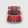 Red with white accents Ferrari Enzo brick model front view