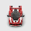 Racing red with white stripes Ferrari FXX K Evo brick model front view