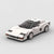 White Ferrari Testarossa brick model front three quarter view