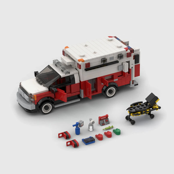 City Ambulance Truck brick model hero view