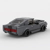 Grey Ford Mustang Eleanor GT500 brick model rear three quarter view