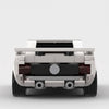 White Ford 1969 Mustang Boss 302 brick model straight rear view