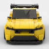 Yellow Ford Mustang GT3 Le Mans Edition brick model straight front view