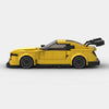 Yellow Ford Mustang GT3 Le Mans Edition brick model alternate side profile view