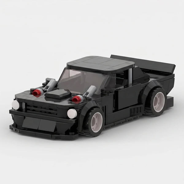 Black Ford Mustang Hoonicorn RTR brick model front three quarter view