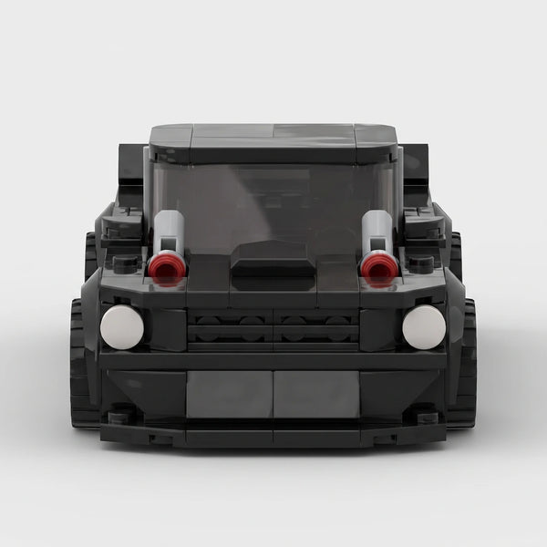 Black Ford Mustang Hoonicorn RTR brick model straight front view