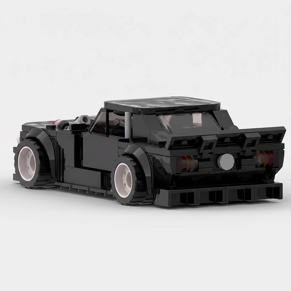 Black Ford Mustang Hoonicorn RTR brick model rear three quarter view