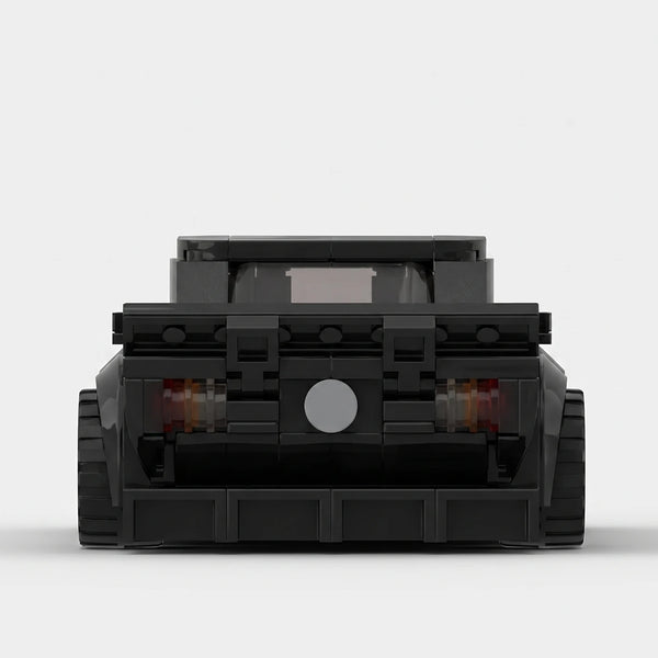 Black Ford Mustang Hoonicorn RTR brick model straight rear view