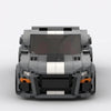 Grey Ford Mustang Shelby GT500 brick model straight front view