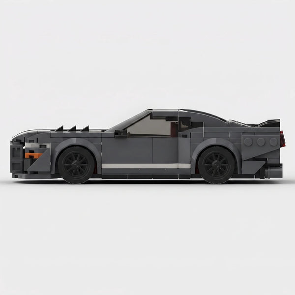 Grey Ford Mustang Shelby GT500 brick model side profile view