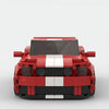 Red Ford Mustang Shelby GT500 brick model straight front view