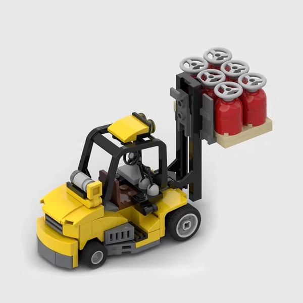 Forklift Truck with Gas Cylinders brick model hero view