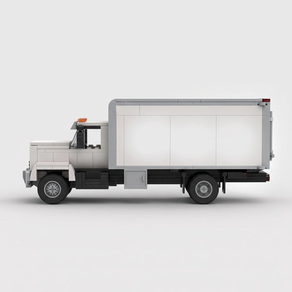 International 4700 Delivery Box Truck brick model side profile view