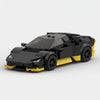 Black Lamborghini Huracan brick model front three quarter view