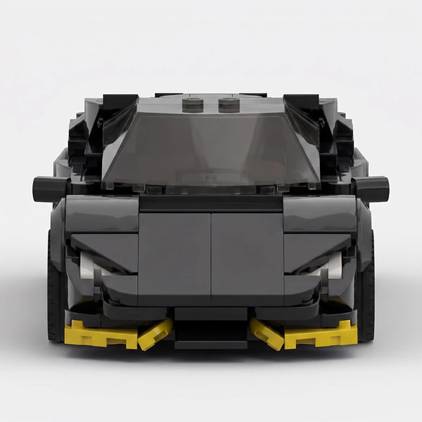 Black Lamborghini Huracan brick model straight front view