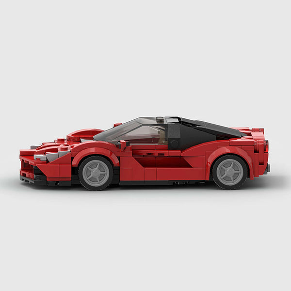 Red LaFerrari brick model side profile view