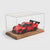 LED display case 24 cm with a brick car model inside, acrylic cover and acacia wood base