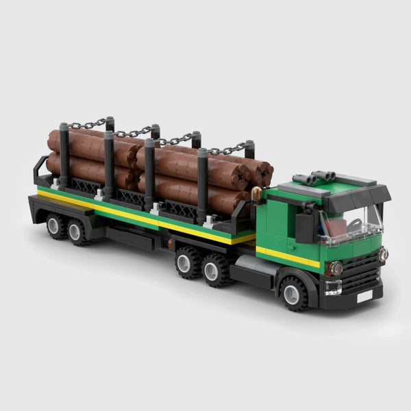 Logging Truck Green Edition brick model hero view